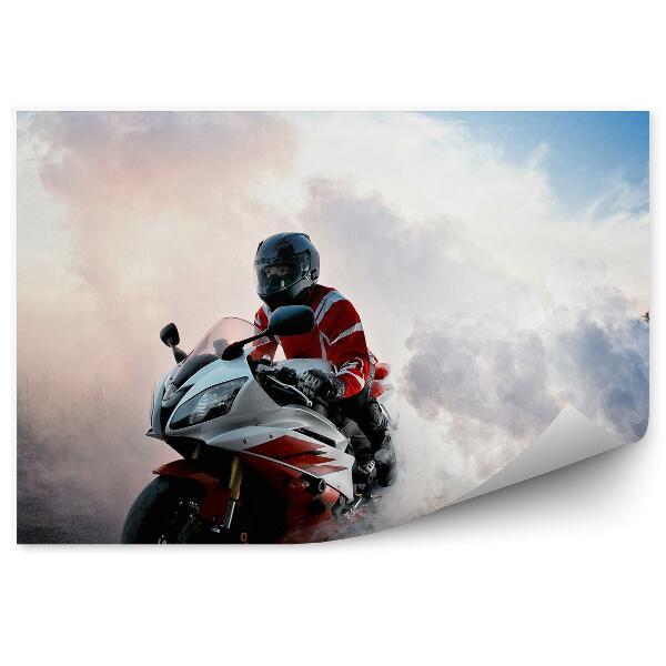 Decor fototapet Motocicletă în trafic afumat