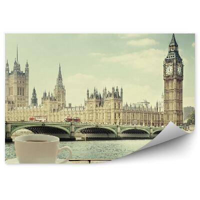 Fototapet Palatul Westminster Podul Big Ben Thames Board Cup Coffee London