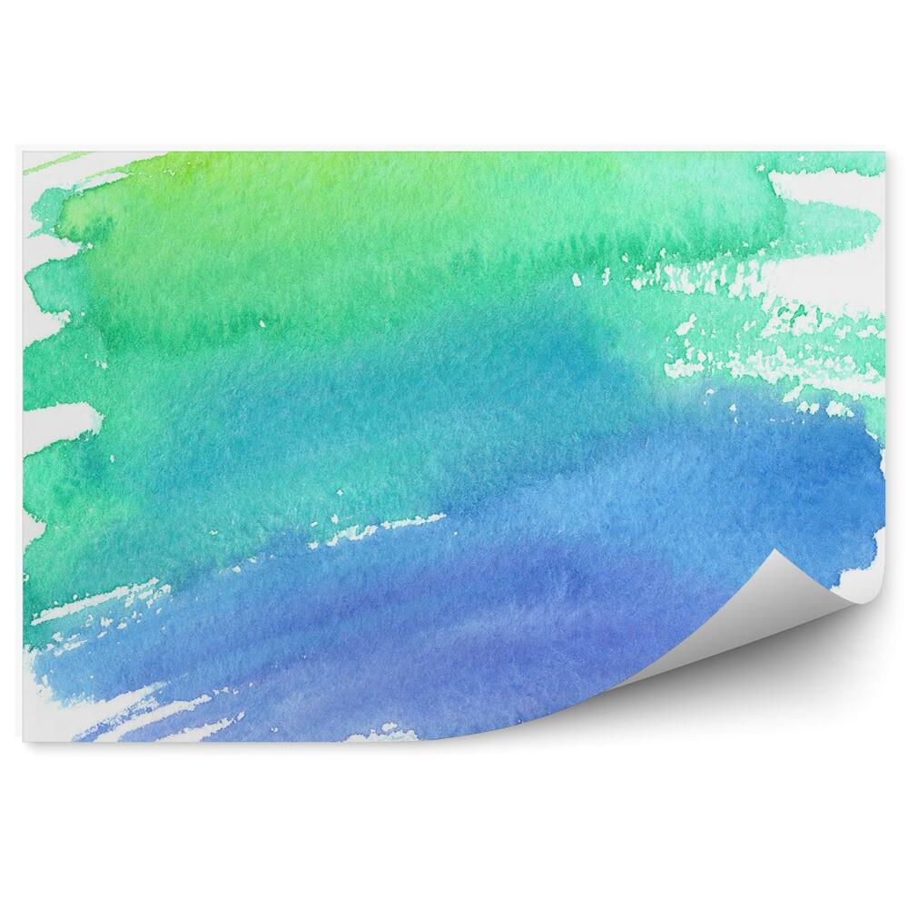 Fototapet vintage Acuarelă Verde Albastru Ombre