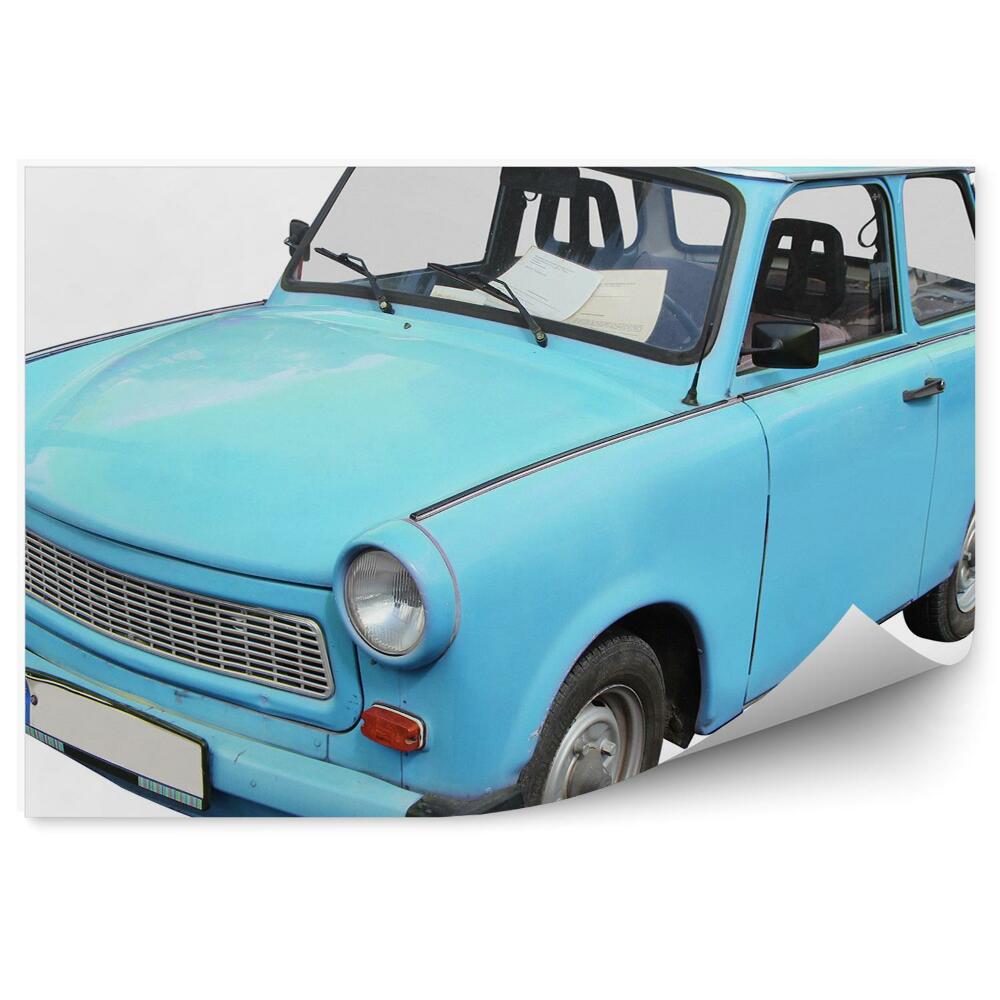 Fototapet pentru perete Trabant albastru pe fond alb