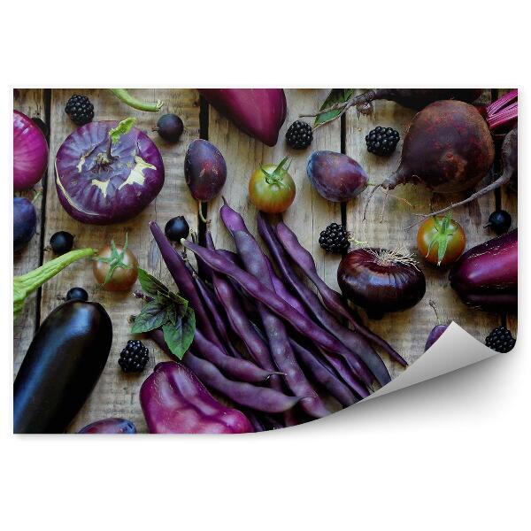 Fototapet perete Legume violet alimente sănătoase vinete varză ardei