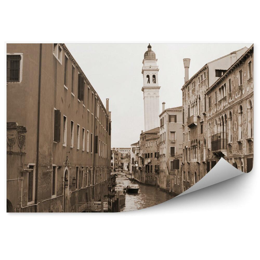 Fototapet perete Sepia Grand Canal Cladiri Venetia