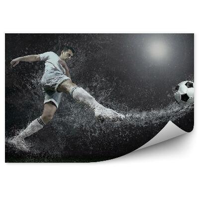 Fototapet vintage Lovitură cu piciorul mingea care picătură de apă