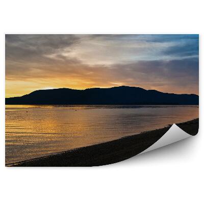 Fototapet perete Apus De Soare San Juan Clădire Din Lemn Ocean Islanda