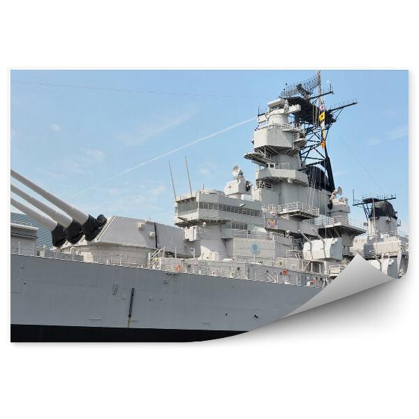 Fototapet perete Nava militară cu steaguri maritime