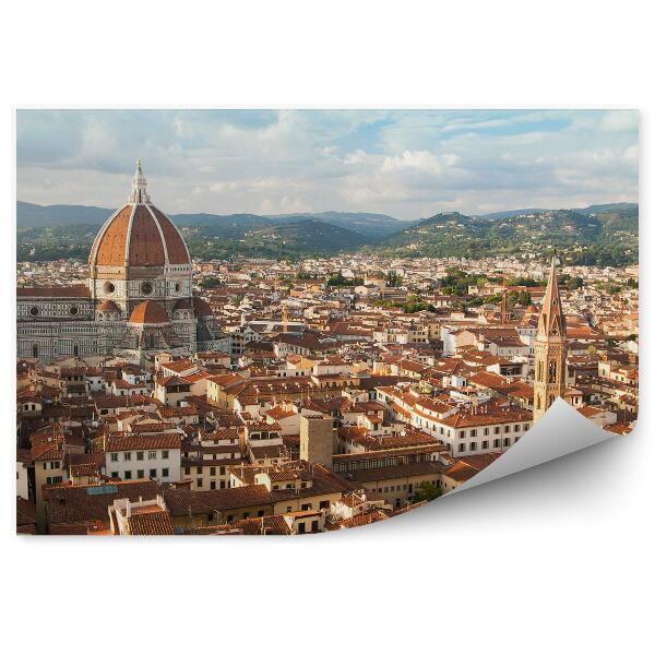 Fototapet vintage Catedrala Santa Maria Del Fiore Clădiri Piața Michelangelo Florența Noapte