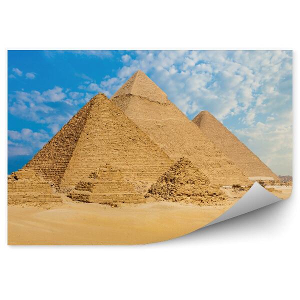Fototapet Piramide în linie cămile de nisip deșert