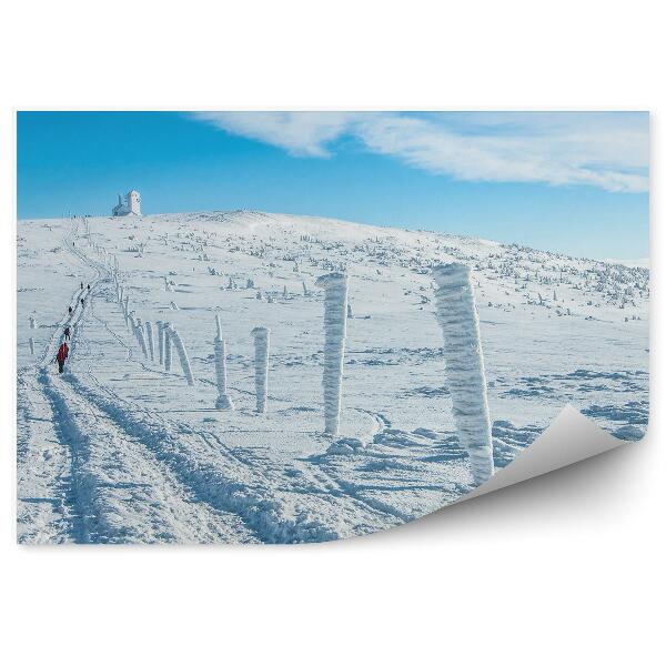 Fototapet perete Traseu Montan Iarna, Muntii Karkonosze, Alpinism Pe Zapada