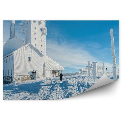 Fototapet vintage Arhitectura Clădirii De Vârf De Munte