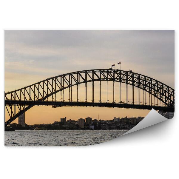 Fototapet vintage Australia apus de soare podul din portul Sydney