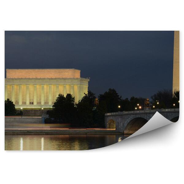 Fototapet Monumentul Washington Podul Mausoleului Lincoln Râul Washington Sua