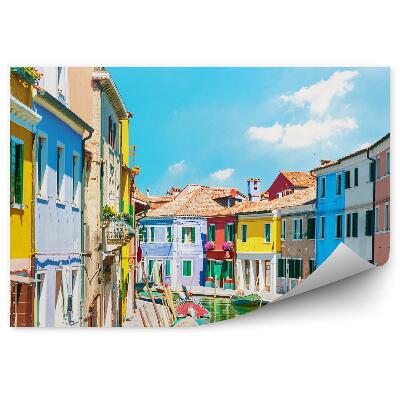 Decor fototapet Culori intense, clădiri, oraș, bărci