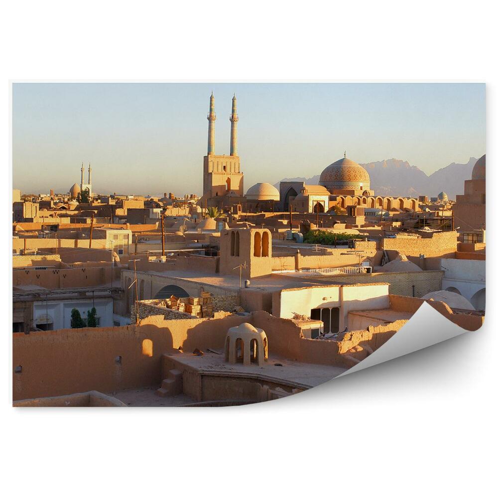 Fototapet vintage Panoramă A Templelor Orașului Iranian Yazd