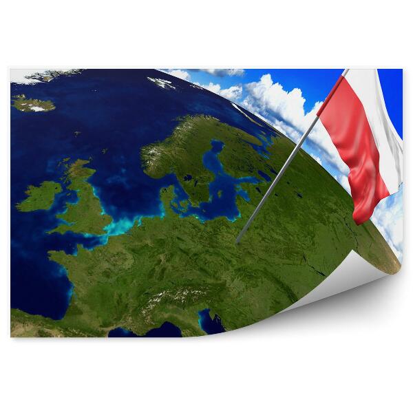 Fototapet pentru perete Steagul Poloniei în Europa