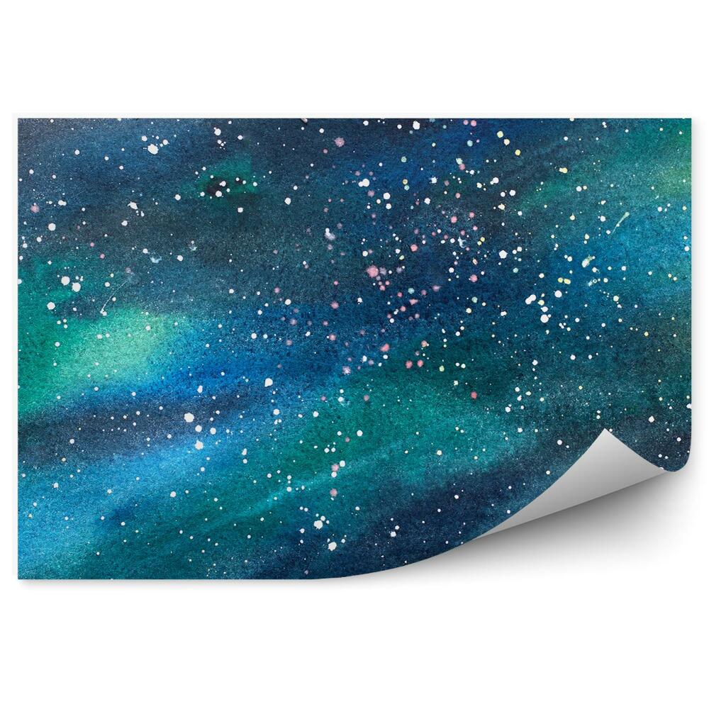 Fototapet vintage Imagine Albastru Verde Galaxie Stele