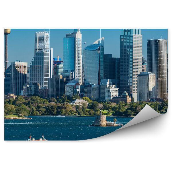 Decor fototapet Zgârie-Nori Copaci Nave Ocean Cer Sydney
