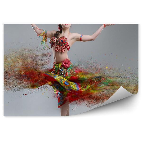 Fototapet Dansator costum colorat corp de fum abstract