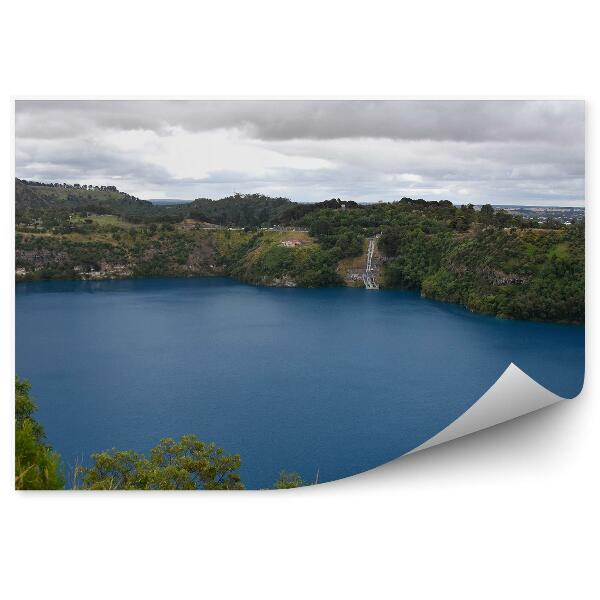 Fototapet perete Vedere La Lacul Albastru Din Mt. Gambier Australia Nori