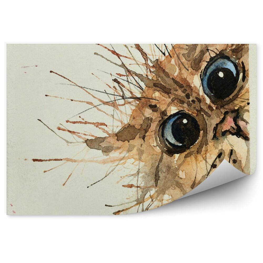 Decor fototapet Cartoon watercolour cat