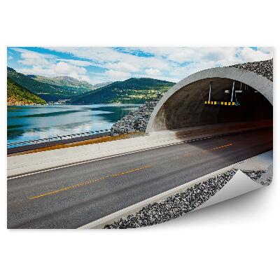 Decor fototapet Drumuri de munte Norvegia tunel