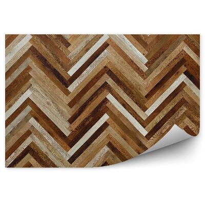 Fototapet perete Model Cu Dungi Maro Din Lemn Alb