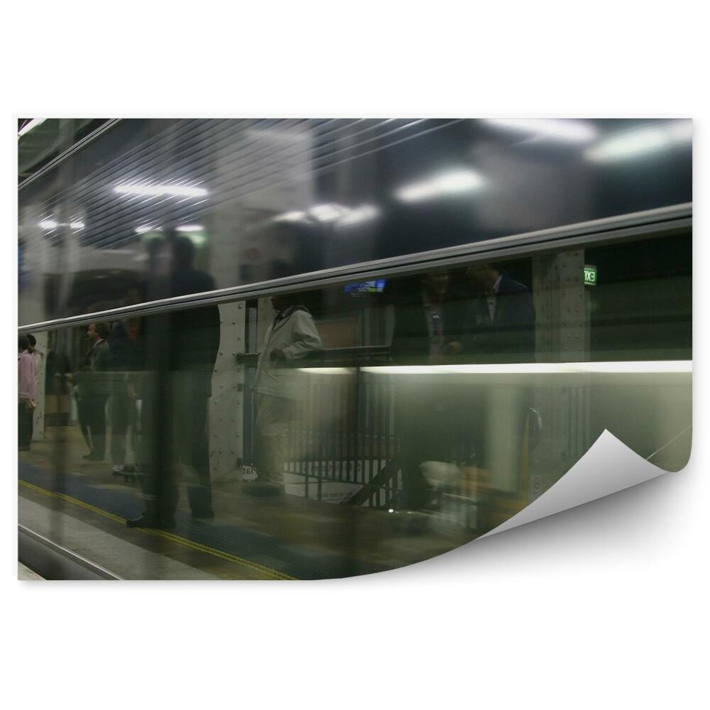 Fototapet vintage Metro așteaptă călătoria tren oameni