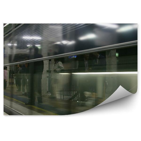 Fototapet vintage Metro așteaptă călătoria tren oameni