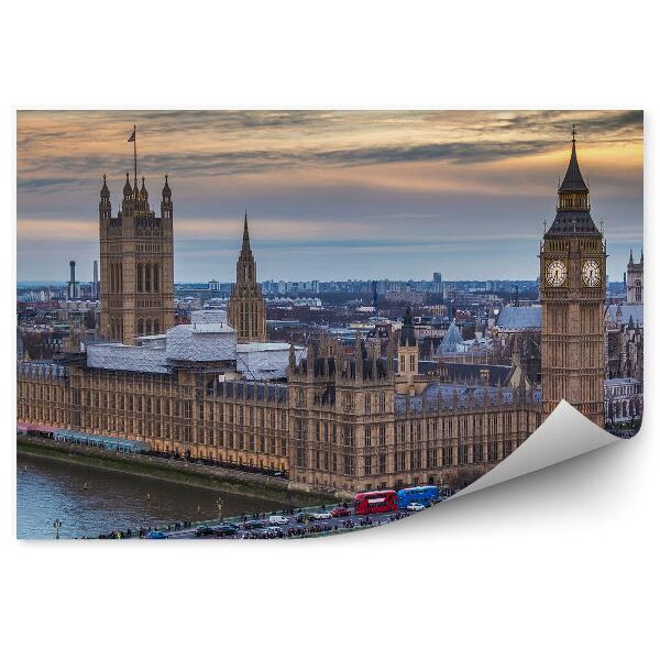 Fototapet vintage Londra Anglia trafic panorama orașului