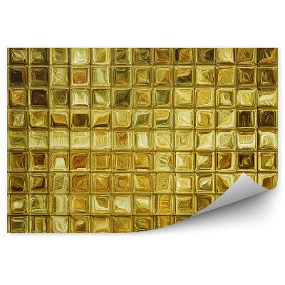 Fototapet Mozaic Pătrate Aurii Gresie Abstract Sclipici
