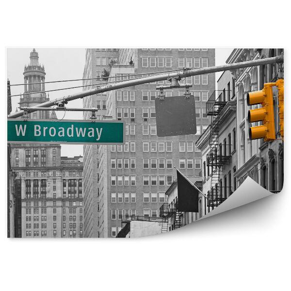 Fototapet perete Zgârie-Nori Scări Lumini Semn Inscripție Broadway New York