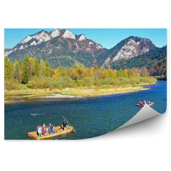Decor fototapet Rafting Pe Râul Pieniny Pe Râul Dunajec La Începutul Toamnei