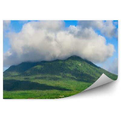 Fototapet pentru perete Vulcanul Nevis Din Saint Kitts Nevis Găzduiește Un Cuplu De Nave Lac