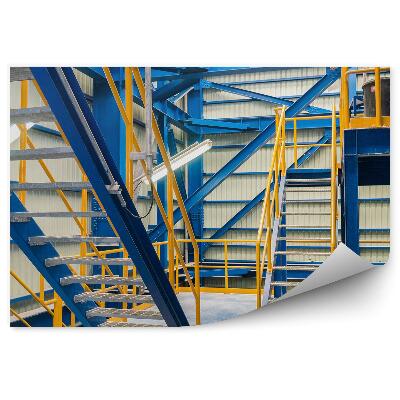 Fototapet perete Scară structurală din oțel metalic colorat
