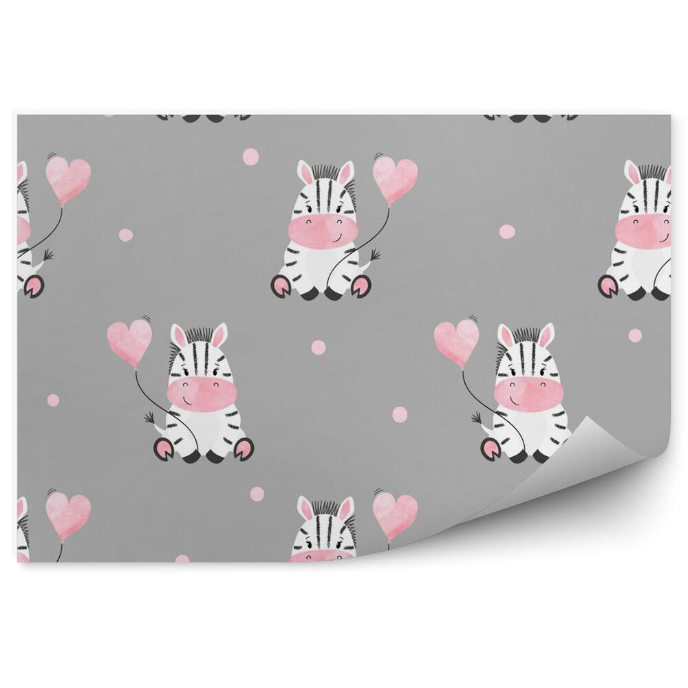 Fototapet pentru perete Zebre cu baloane