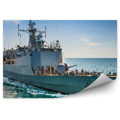 Fototapet pentru perete Nava militară gri closeup mare