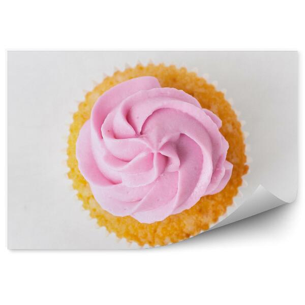 Fototapet Cupcake cu frișcă roz produse de copt