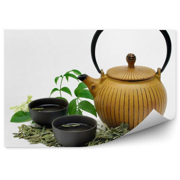 Fototapet pentru perete Uscarea ceainicului din ceramică pentru ceai verde