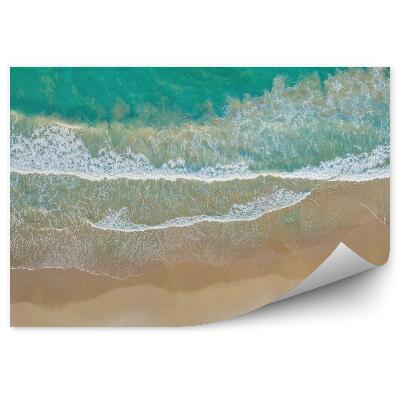 Fototapet vintage Vedere Aeriană A Plajei Cu Nisip Valurile Oceanului