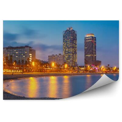 Decor fototapet Plaja Barcelona Noaptea