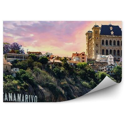Fototapet pentru perete Stânci Copaci Clădire Case Copaci Cer Nori Madagascar Panorama Orașului
