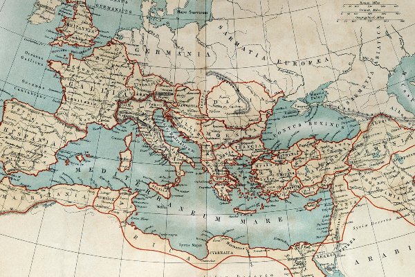 Fototapet vintage Harta veche a Imperiului Roman din 1870