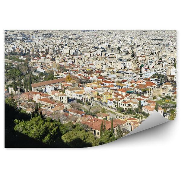 Fototapet perete Panorama Orașului Atena Grecia Clădiri Munți