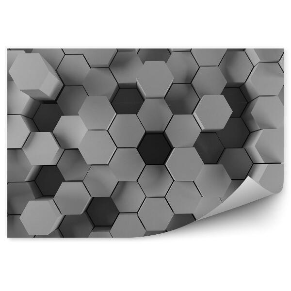 Decor fototapet Model 3D De Cuburi Convexe Albe Gri