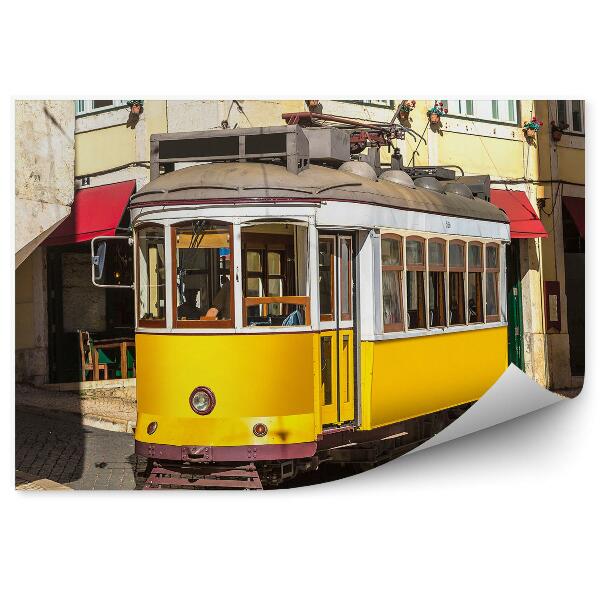 Fototapet vintage Tramvai istoric în Lisabona