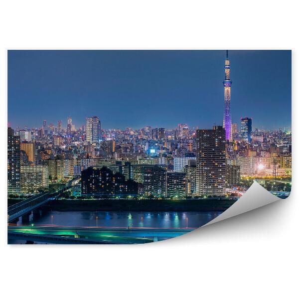 Decor fototapet Panoramă nocturnă a orașului luminat Japonia