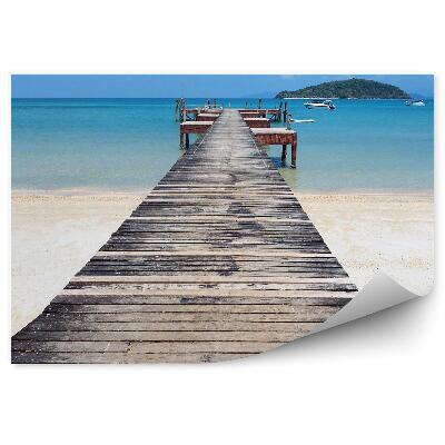 Decor fototapet Vechi dig de lemn pe plaja insulei Thailanda