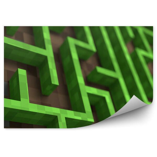 Fototapet perete Labirint Verde Pixel Pământ Joc Model Fără Sudură