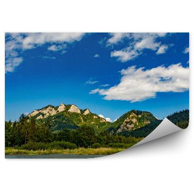 Fototapet Rafting Pe Râul Dunajec Cu Vedere La Cele Trei Coroane Ale Munților Pieniny