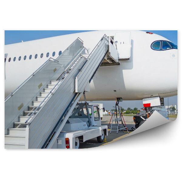 Decor fototapet Scările avionului de pasageri până la intrare