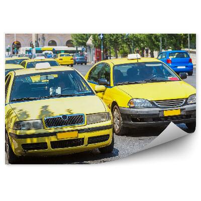 Decor fototapet Atena taxiuri galbene oraș natură stradă